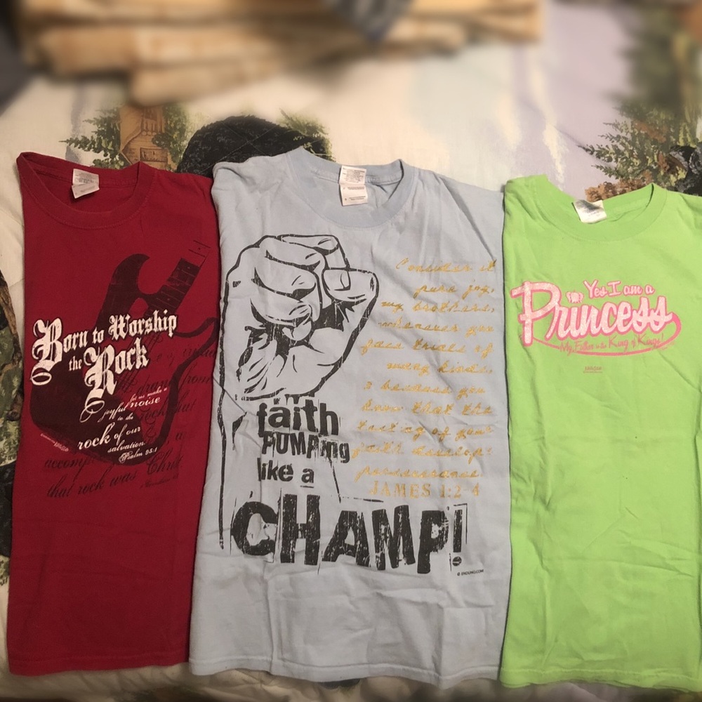 Three Christian Jesus religious Bible verse shirts